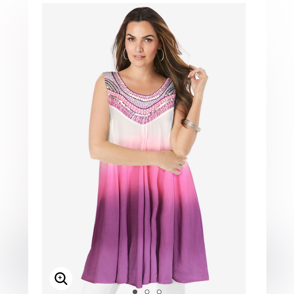 Dip Dye Swing Tunic- 20W White